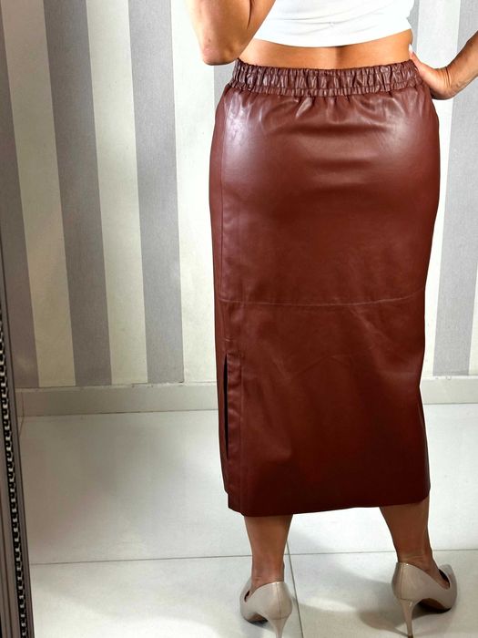 DESIGNERS REMIX__Czekoladowa spódnica midi XS/34