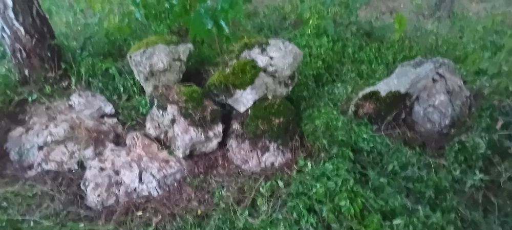 9 dużych głazów  wapiennych ,ostańców