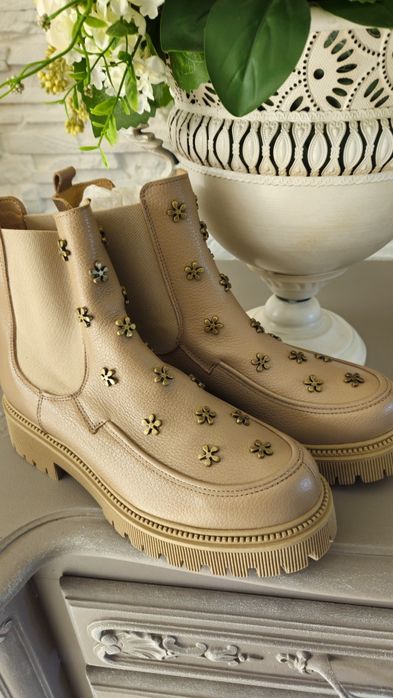 Skórzane botki damskie