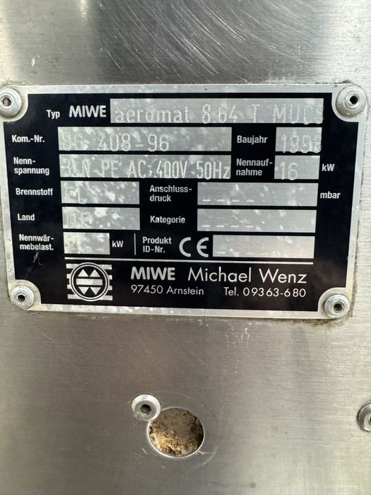 Пароконвекційна піч Miwe aeromat 8.64 T MUCS з розстійною шафою