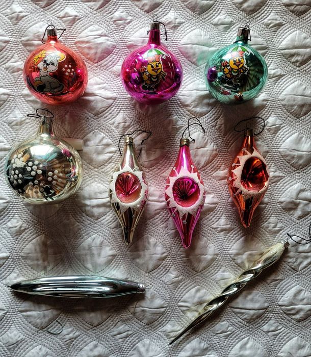 Ёлочные Новогодние игрушки СССР стеклянные Шары