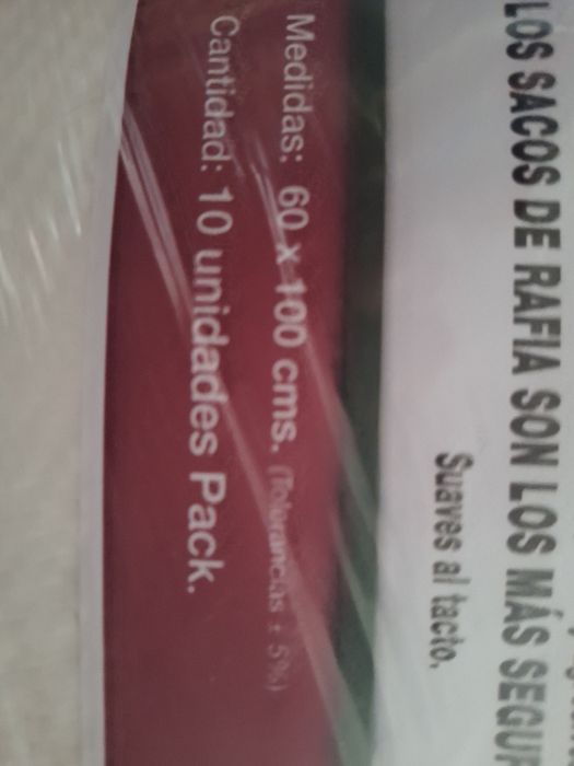 10 Sacos de rafia 60x100 cms