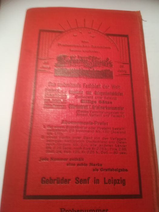 Katalog do znaczkow SENF 1910.