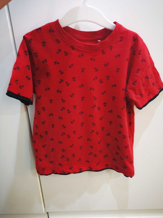 Topolino t-shirt czerwony w kotwice 98 cm 2-3 lata