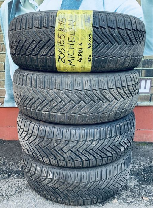 205 55 16 michelin alpin 6 зима 4 штуки протектор 90%