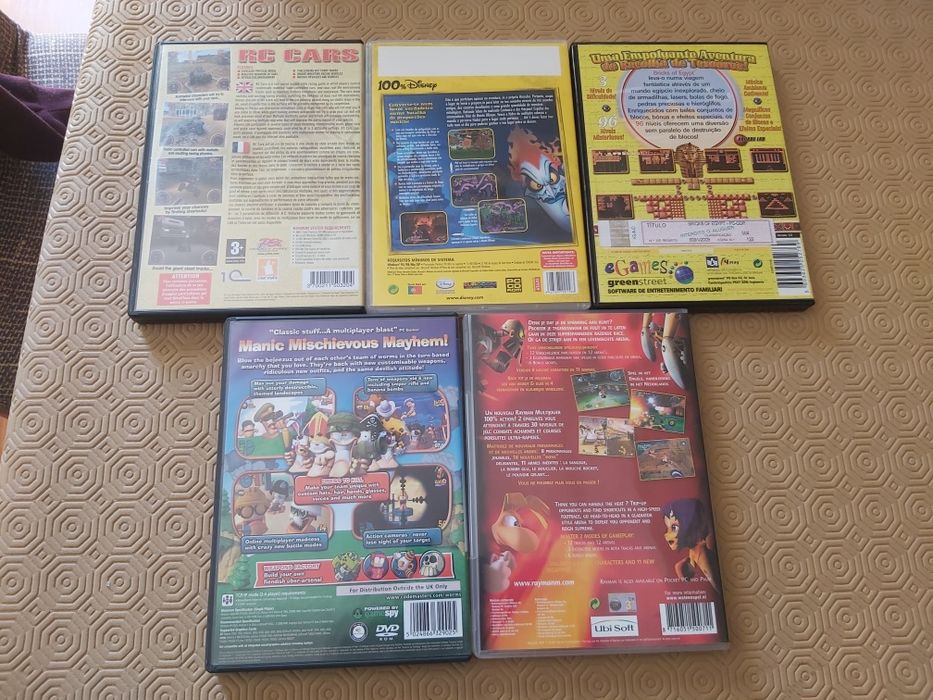 Pack 5 jogos PC Worms, Rayman, outros