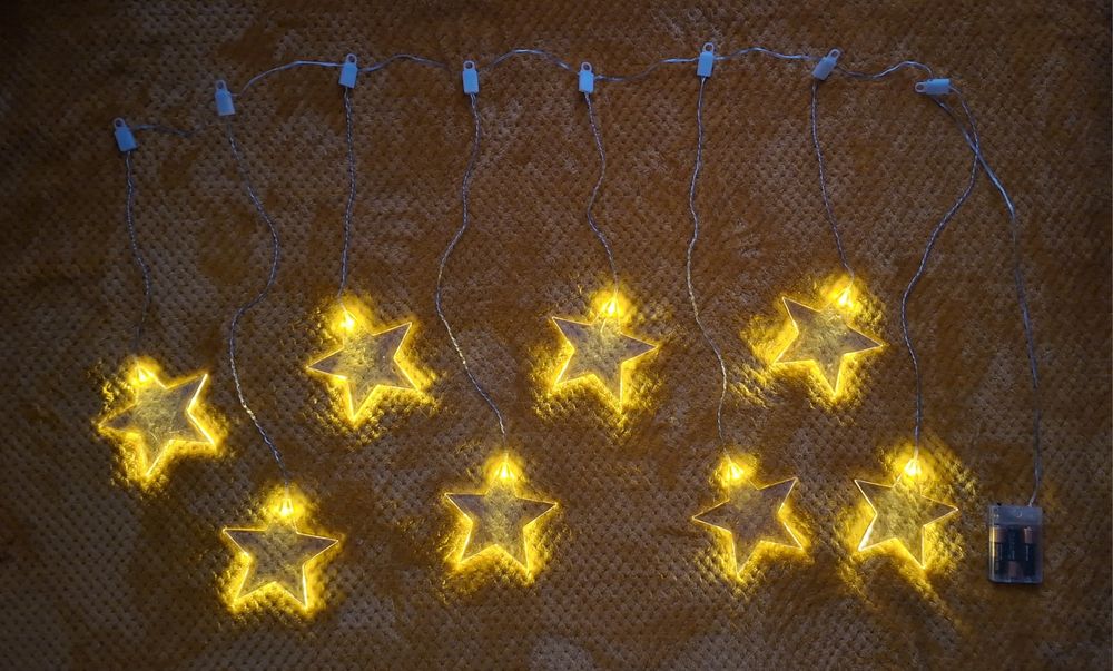 Kurtyna świetlna gwiazdki LED girlanda 100cm