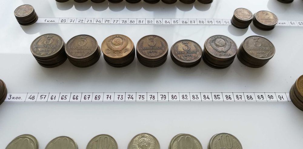 Монеты копейки 1  2  3  5  10  15  20  50 времен СССР