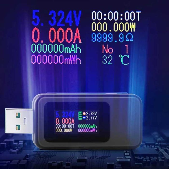 USB-тестер Keweisi MX-18L 10 в 1 цифровий вольтметр, амперметр