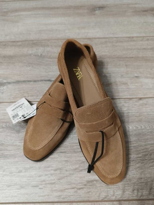Замшеві лофери Zara 37р.