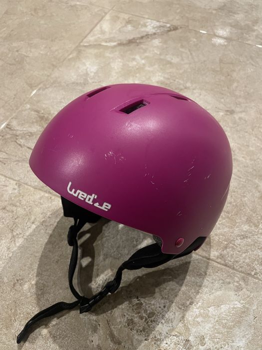 Kask różowy i niebieski 2 szt. narciarski