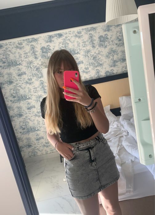 Spódnica denim szara