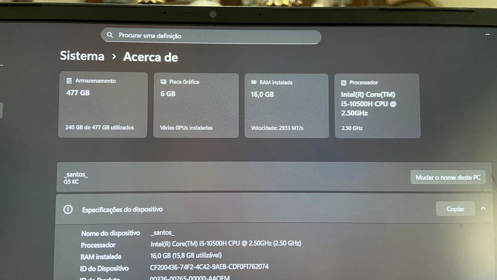 Portatil Gaming Gigabyte G5 (Negociável)