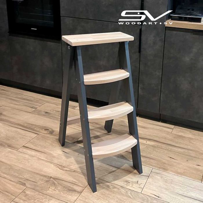 Стремянка табурет из дерева бук Барный стул / Драбина табурет з дерева
