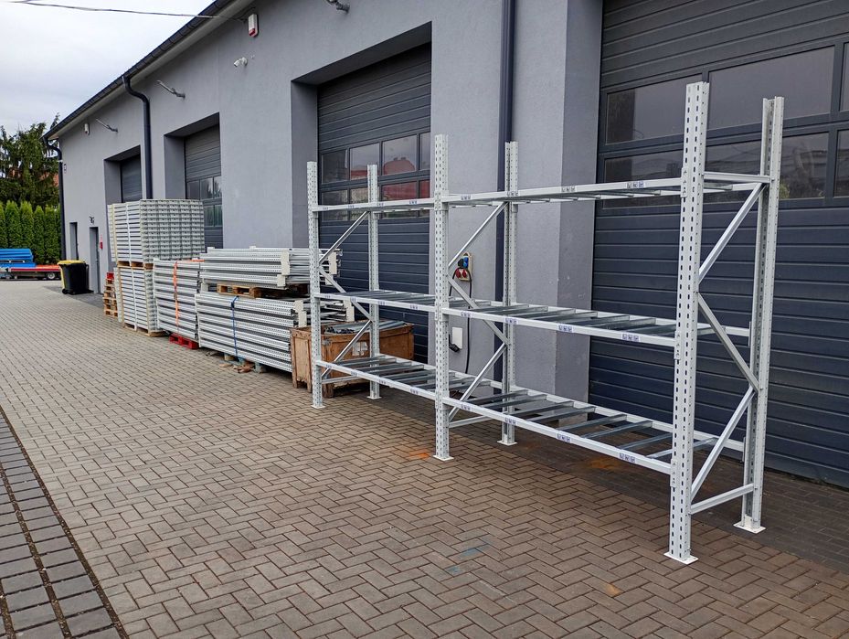 Regał magazynowy półkowy NOWY H200 trawers 178cm długość 390cm sklep