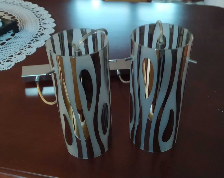 lampa wisząca, podwójna szklana (stan b. dobry)