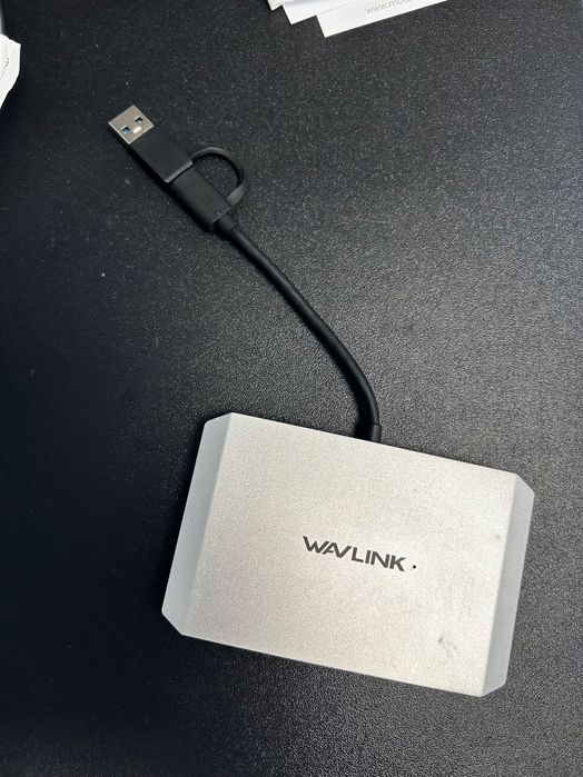 WAVLINK USB 3.0 or USB C to HDMI Adapter, Dual 5K/4K @ 60Hz 4IN1 Monitor Hub for Windows and Mac M1/M2-Silver