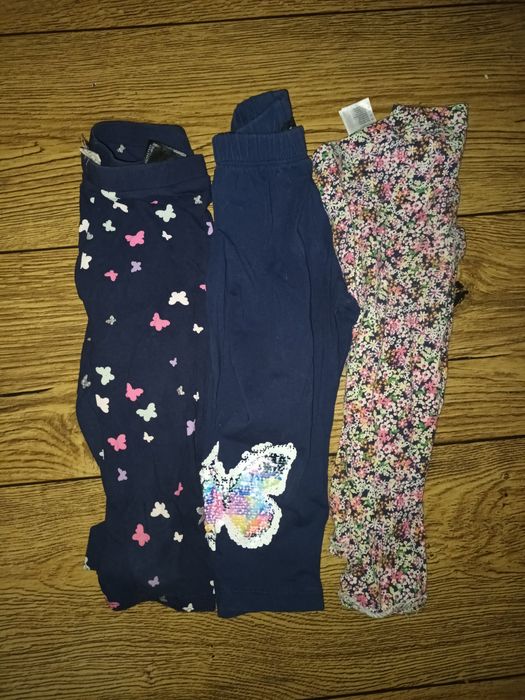 Zestaw krótkich legginsów, spodenek, rybaczki H&M rozmiar 110/116