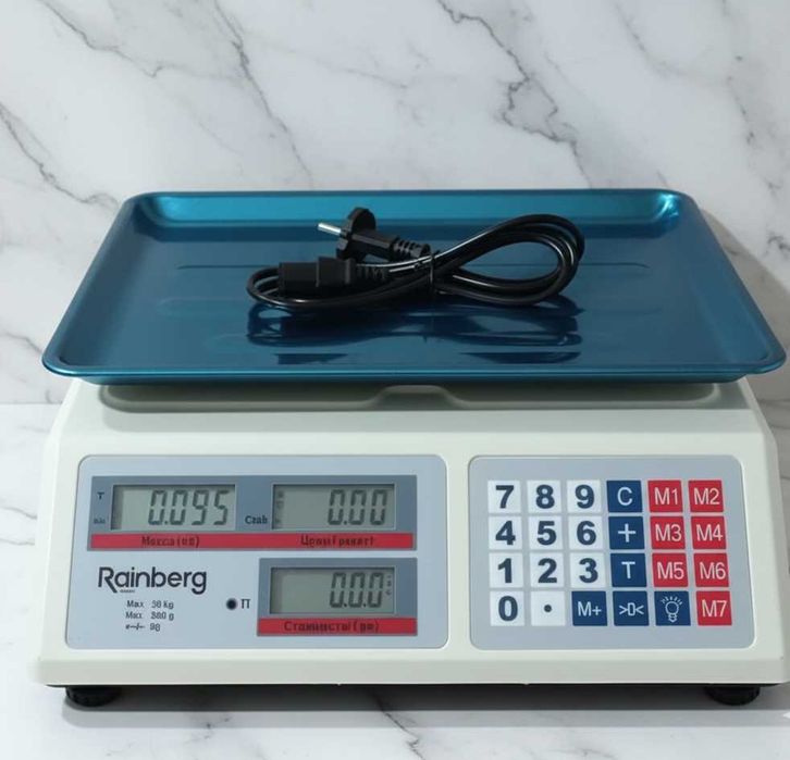 Ваги торгові Rainberg RB-310 до 55 кг (Акумулятор + Батарейки) весы