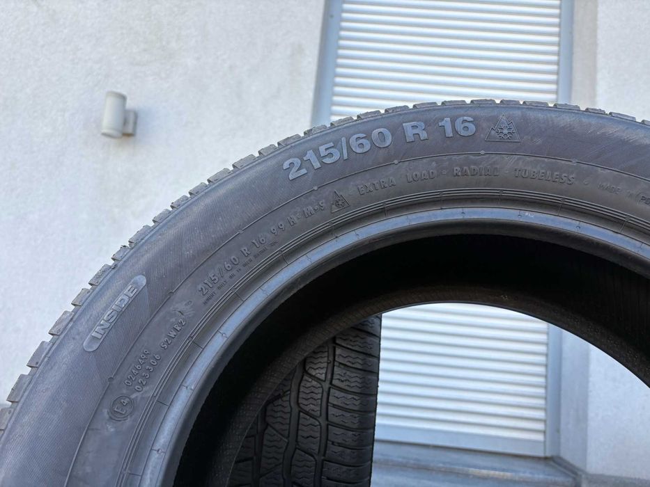 2szt zimowe 215/60R16 Continental 8,2-7,1mm 2020r świetny stan! Z120