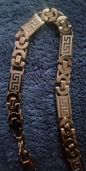 Łańcuch splot Grecki - stal szlachetna kolor złoty.