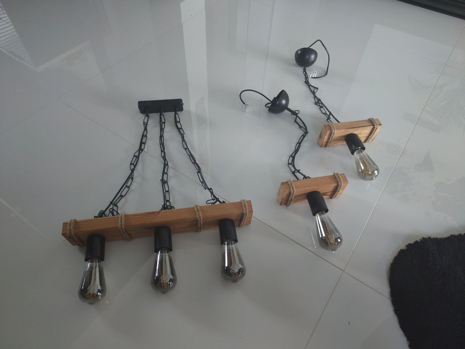 Lampy wiszące drewno