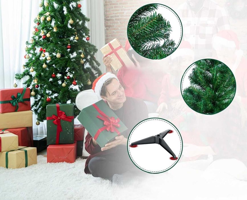 CCLIFE  Wąska choinka 150 cm 380 gałązek igły sosnowe