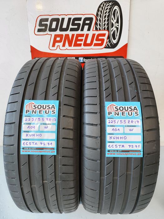 2 PNEUS SEMI NOVOS 225-55R17 KUNHO OFERTA DOS PORTES