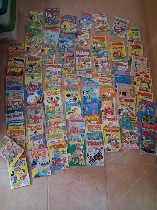 Lote de 80 Livros e Almanaques Disney Antigos – Mickey, Pato Donald, Tio Patinhas, Pateta