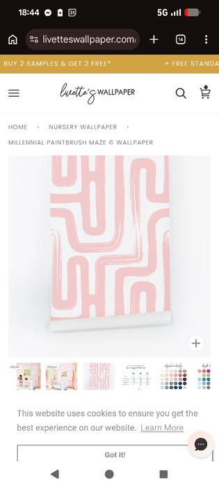 Papel de parede premium rosa e branco