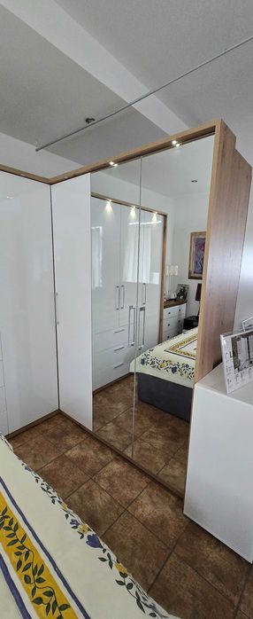 Duża szafa narożna 236x201 biały połysk / dąb  aristan