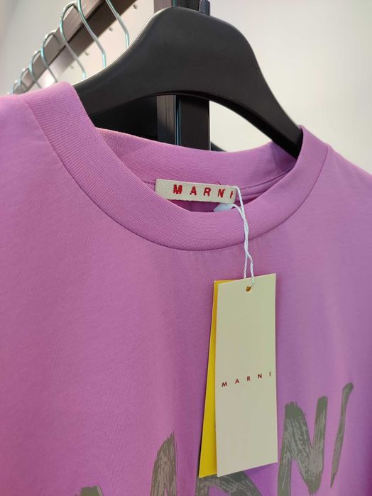 Футболка Marni logo-print t-shirt Rose Purple
