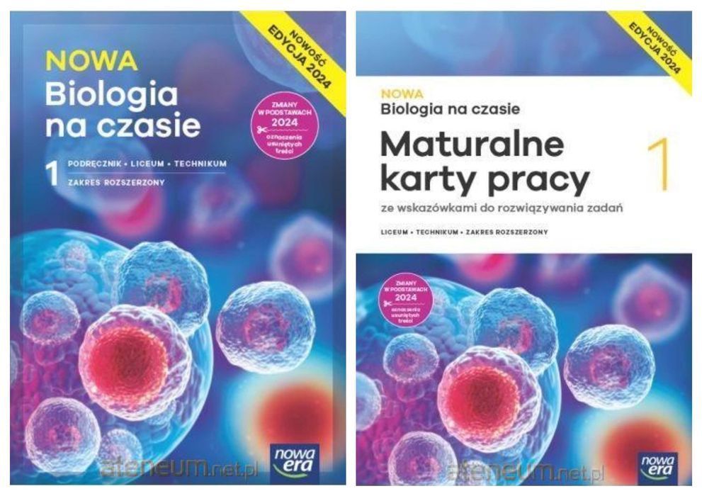 Nowa Biologia Na Czasie 1 Karty Pracy + Podręcznik Rozszerzony 2024