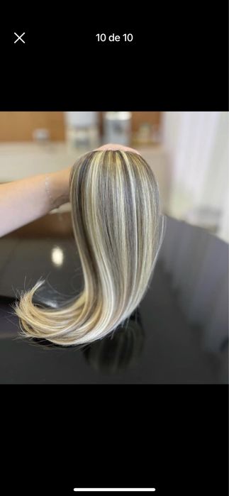 Extensao loira para cabelo humano