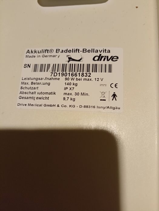 Podnośnik wannowy elektryczny