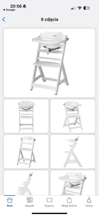 Krzesełko do karmienia drewniane granatowe