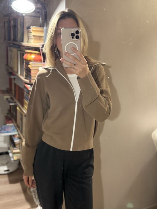 Бежевий zip кардиган Uniqlo - розмір XS, S