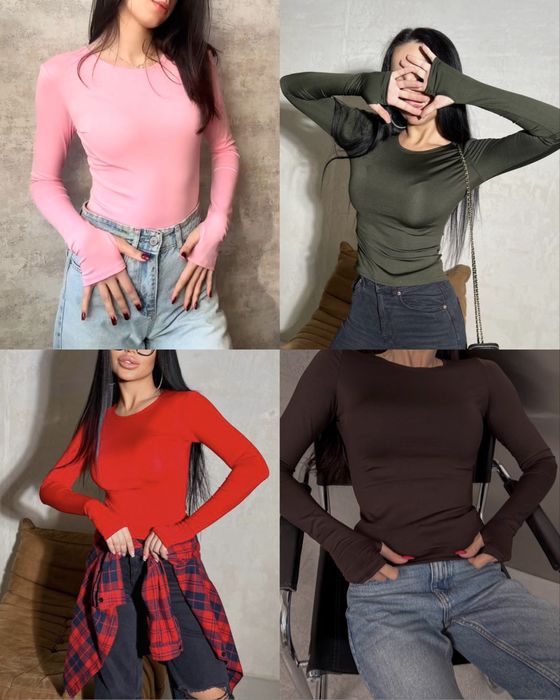 Лонгслів ЯКІСНИЙ жіночий чорний білий  з прорізами для пальців скімс