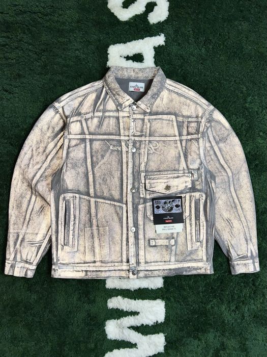 Куртка Supreme x Stone Island Denim Trucker Jacket Reflective FW23J7A
