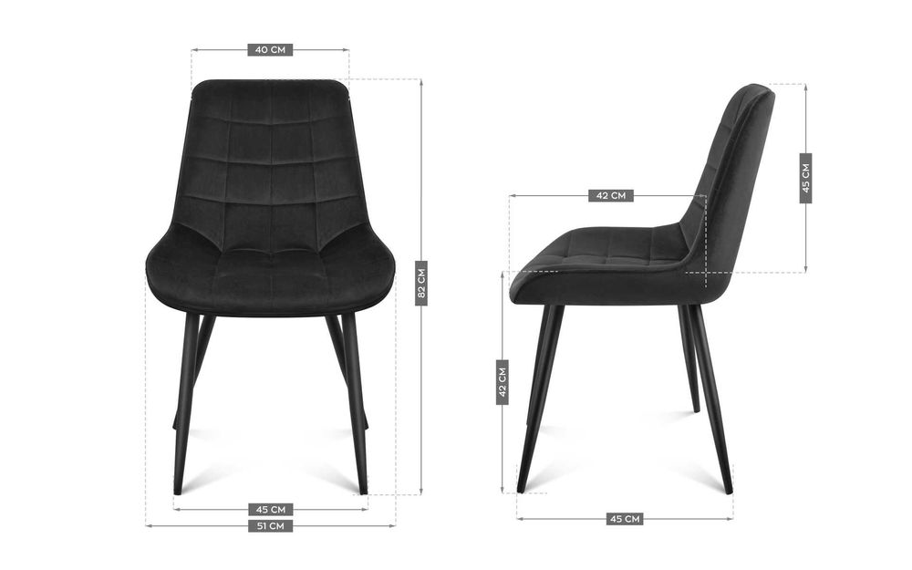 Krzesło welurowe do salonu eleganckie Prince 3.0 Czarne/Zielone