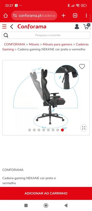 Cadeira  gaming nova