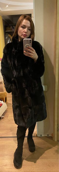 Норковая шуба трансформер blackglama плюшевая , xs-s