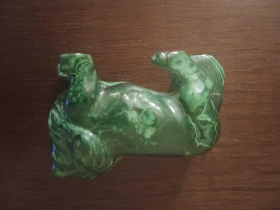 Leão esculpido em malaquite, Arte Africana, não é chines