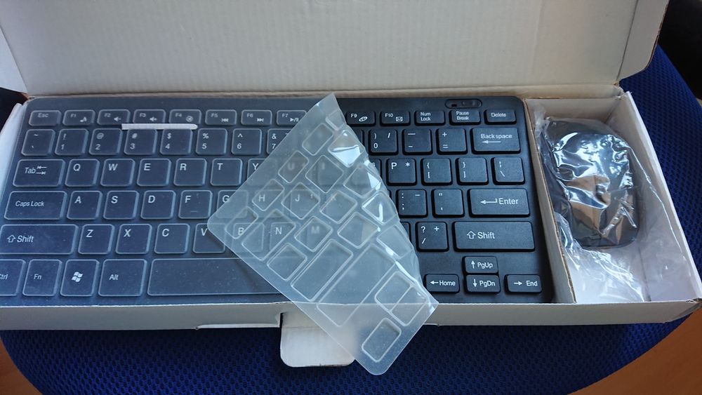 Rato e teclado preto wifi sem fios novo em caixa windows android linux