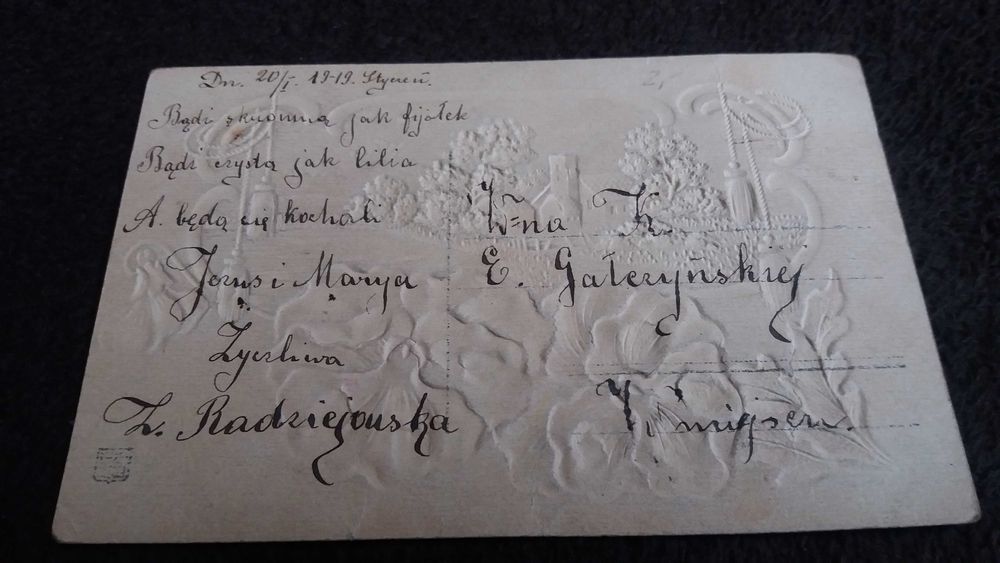 Li, karta pocztowa starocie vintage z 1919 rok Radziejowska Gałczyńska