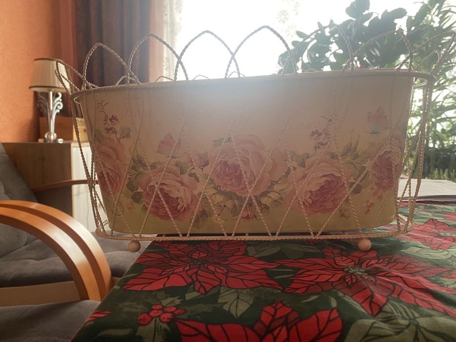 Oslonka doniczka koszyk vintage decoupage