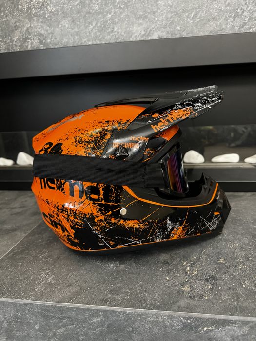 Кроссовый мото шлем эндуро шолом с очками мотоциклетный шлем