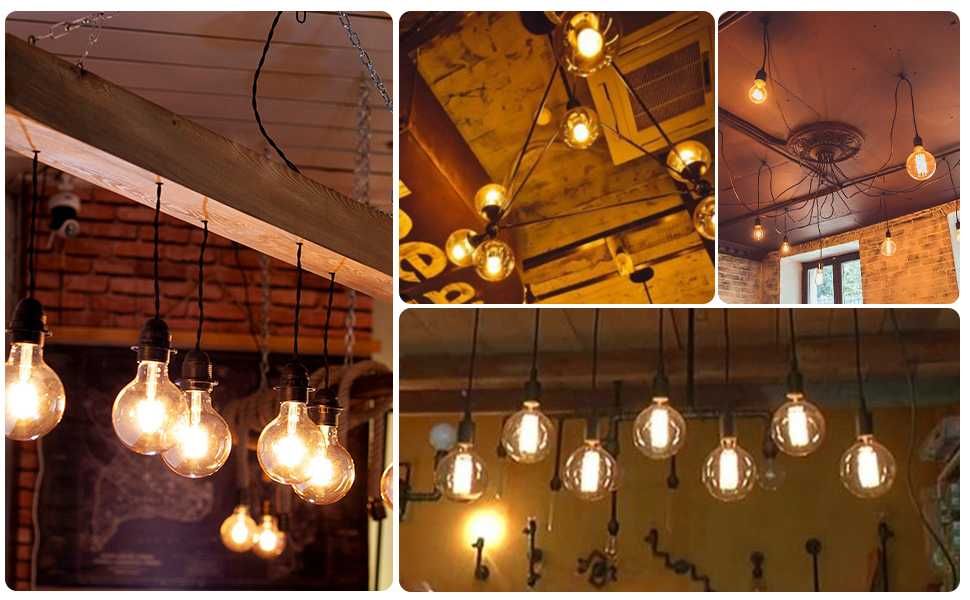 6 szt. Żarówki Dekoracyjne Ozdobne LED E27 Duże Retro Edison 4W