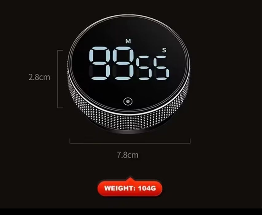 Кухонний таймер електричний з Дисплеєм, цифровий, магнітний