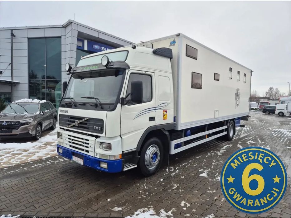 Volvo FM 7 / DO PRZEWOZU BYDŁA I KONI / 5 MIEJSC / POMIESZCZENIE MIESZKALNE / 1 WŁ / SUPER STAN / NIE ZAWODNE VOLVO / OKAZJA RYNKOWA!  Koniowóz na 5 koni+ kamper dla 3 ludzi /Bardzo zadbany /Unikat rynkowy